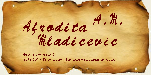 Afrodita Mladićević vizit kartica